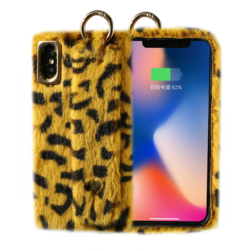 XS Max чехол для iPhone X XR сексуальный леопардовый принт широкополосный меховой