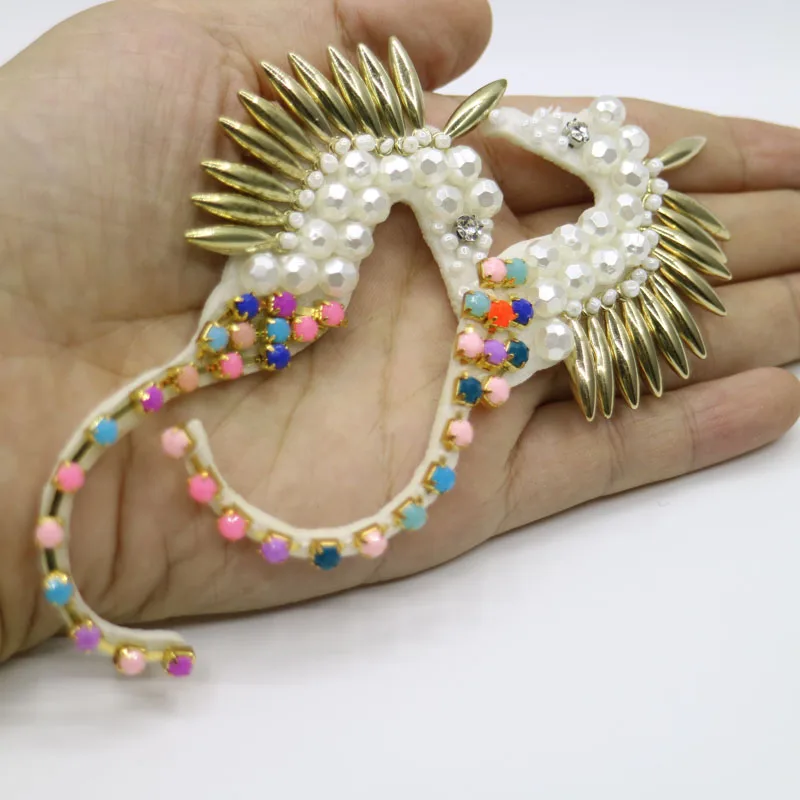 1 пара декоративная 3d аппликация Морская лошадь|beaded patches|decorative patchespatches for clothing |