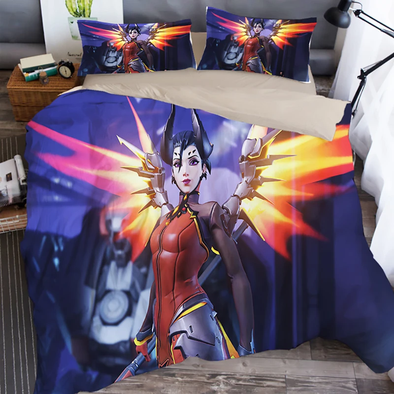 Overwatch 3D комплект постельного белья пододеяльники наволочки OW Overwatch игры Одеяла комплекты постельного белья Постельное белье Комплект постельного белья