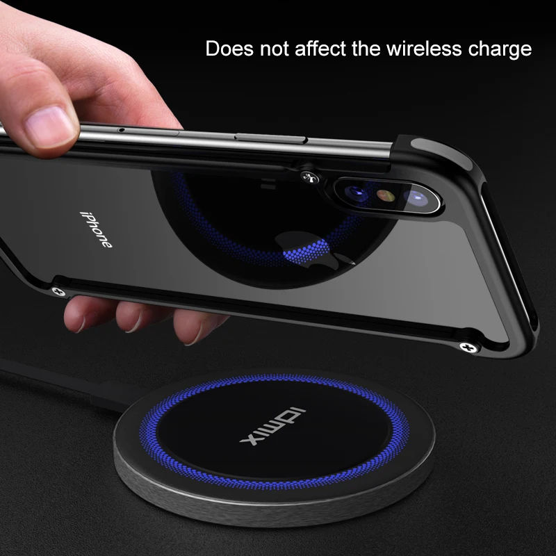 Металлический Чехол подушка безопасности OATSBASF для iPhone X 6 6s 7 8 Plus тонкий защитный