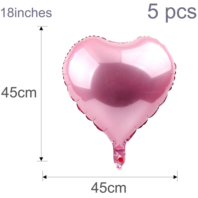 5pc light pink heart 1 день рождения для мальчиков и девочек, 1 день рождения, праздничные украшения для детей, мой первый день рождения, 2, 3, вечерние воздушные шары из фольги для малышей, я один год - Цвет: 5pc light pink heart