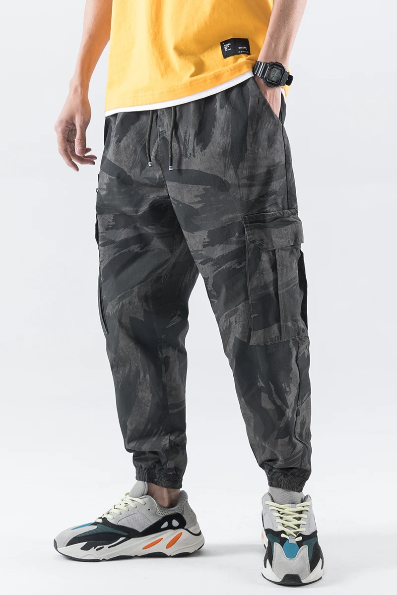 

M-3XL 5XL 2021 Spring Track Pants Men Sweatpants Mens Joggers Pants Cargo Camo Tactical Harem Camouflage Slimming Pants