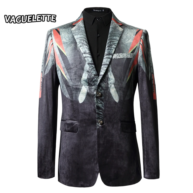 Роскошный брендовый Мужской Блейзер приталенный бархатный мужской блейзер с 3D