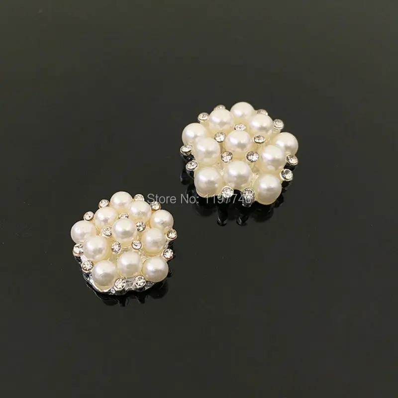 Newest Mini Order 22mm 16mm 10 Pieces Flatback Pearls Cluster Button Crystal Embellishment Without Holes | Украшения и аксессуары