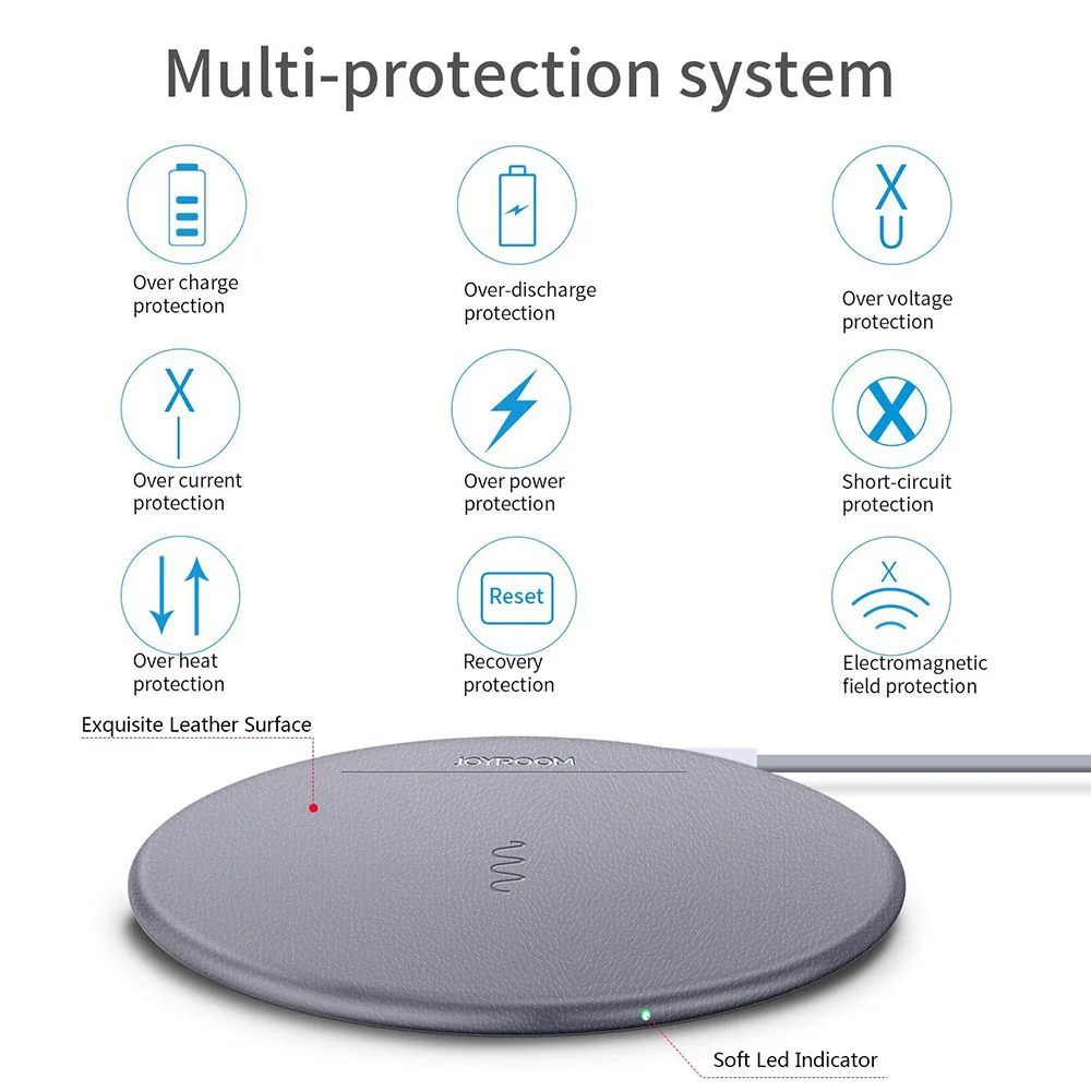fZoe Luxury Leather Slim Wireless Charger For Samsung S8/S7 iPhone X/8 Plus Fast Portable | Мобильные телефоны и