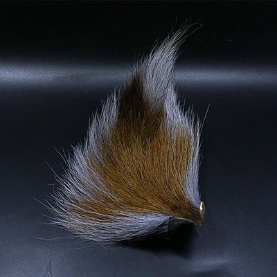 Королевский Сисси 5 новых цветов большой Северный bucktail длинная прядь окрашенная муха завязывание bucktail Волосы морская вода Стример Летать Связывание материал - Цвет: Серый