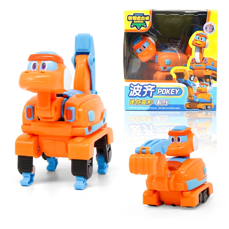 

Newest ABS Min Transformation Gogo Dino Action Figures REX Deformation Car Airplane Motorboat Crane Dinosaur toys for Kids