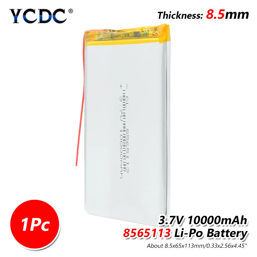 1 piece 1/2/4 шт 3,7 v 10000mAh 8565113 4,45x2,56x0,3"(Д x Ш x В) литий-полимерный аккумулятор Батарея литий-ионный аккумулятор Li-Po цифровой Камера электронная книга планшетный Батарея заменить - Цвет: 1 piece