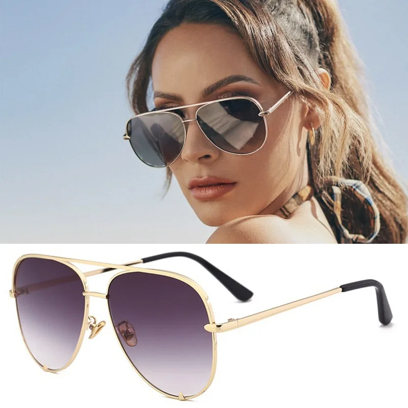 D553 gold grey Новые брендовые дизайнерские модные солнцезащитные очки, женские солнцезащитные очки больших размеров для женщин, роскошные оттенки, новинка, lunetes Femme UV400 - Цвет линз: D553 gold grey