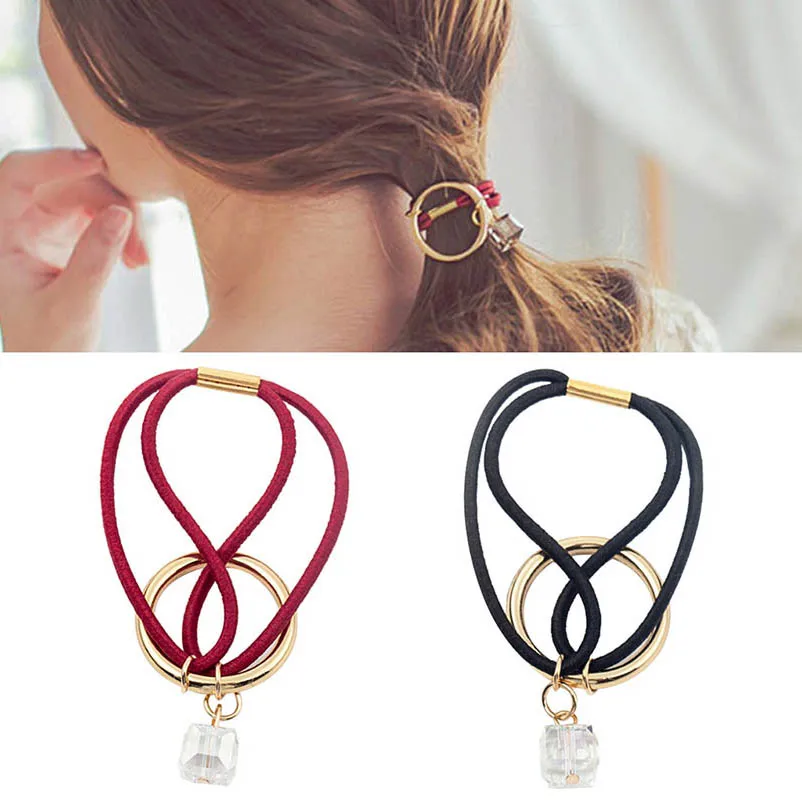 Акриловый кубический сплав золотой круг красные черные заколки для волос