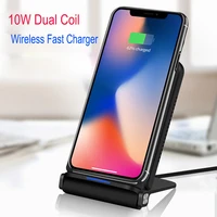 esobest foldable 10w dual coil qi wireless charger for iphone x 8 plus samsung note 8 s8 fast charging pad docking dock station