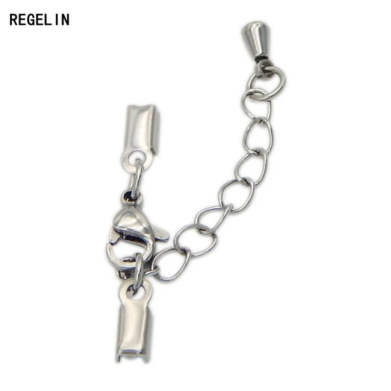 Концевые зажимы REGELIN с застежкой-удлинителем цепи для шнура из нержавеющей стали