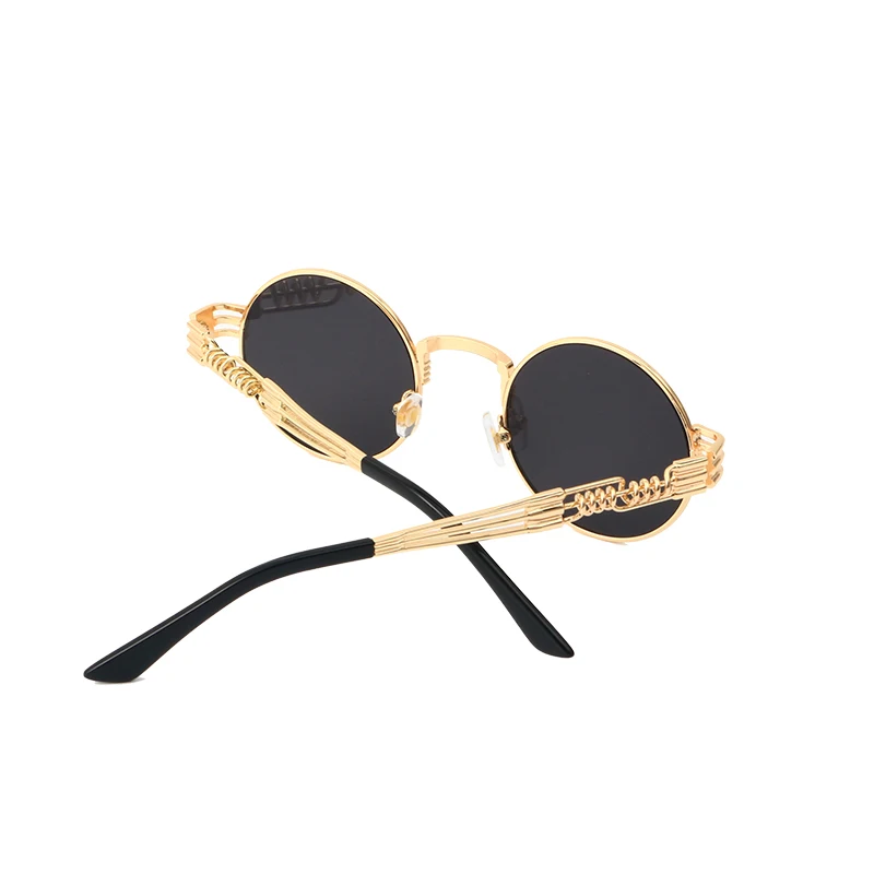 Круглый стимпанк прозрачные линзы Защита от солнца Очки для Для женщин сплав