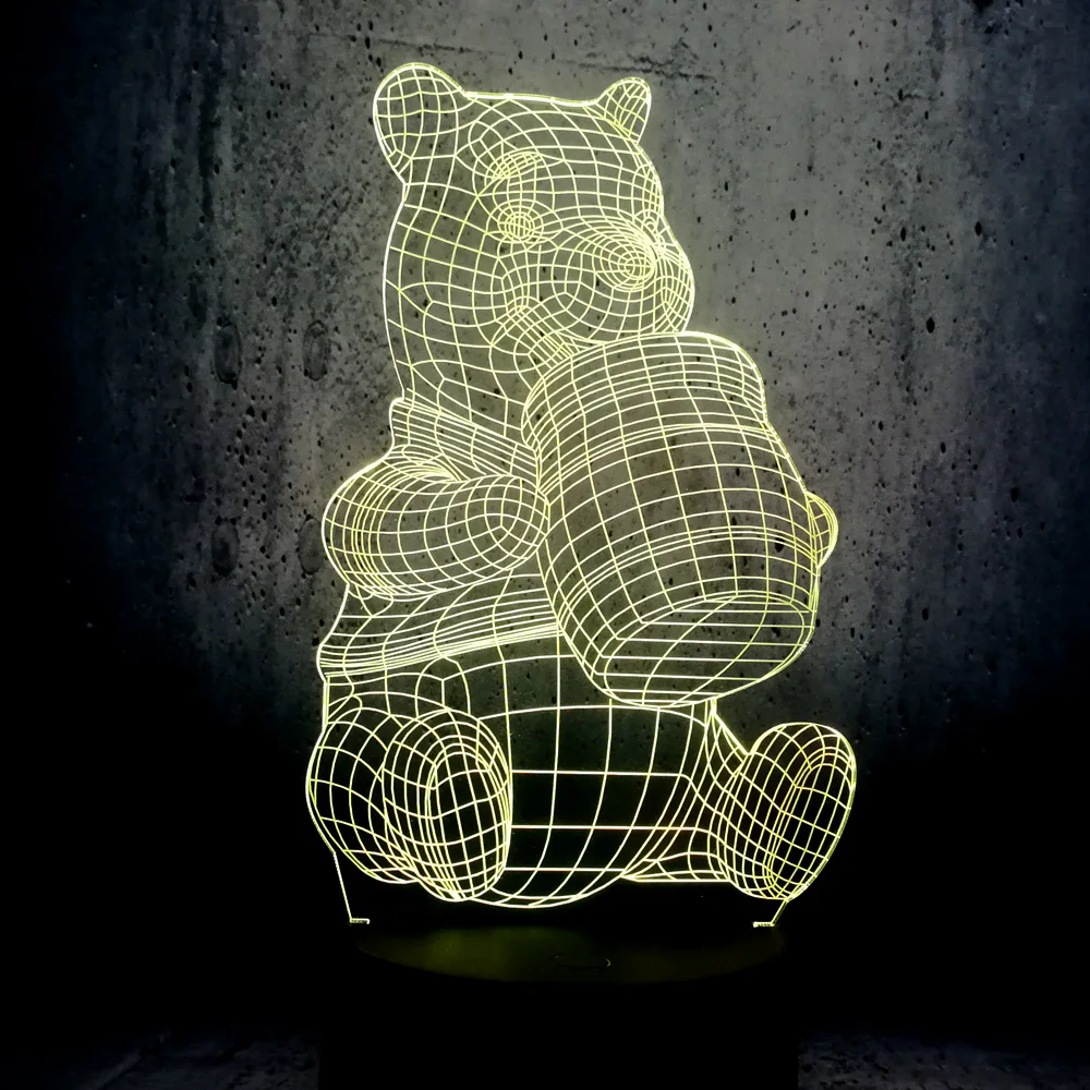 2019 Новинка 3D мультфильм Мёд с Винни пухом для lava медведь настольная лампа