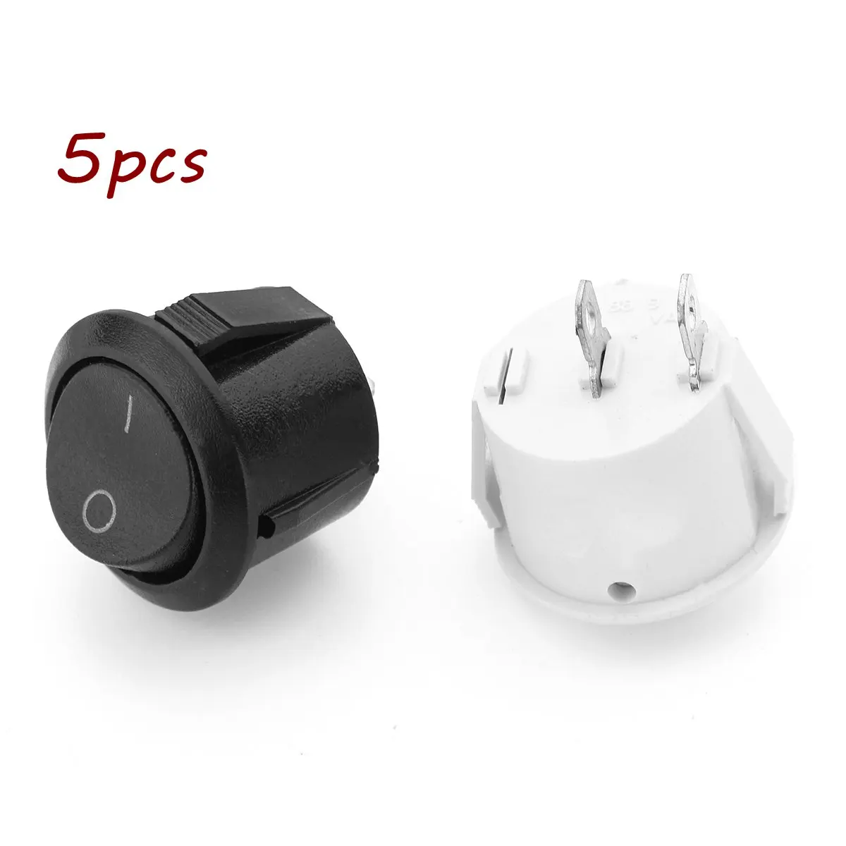 5 шт. 14 мм Малый Белый SPST Круглый кулисный выключатель с отверстием для крепления 2