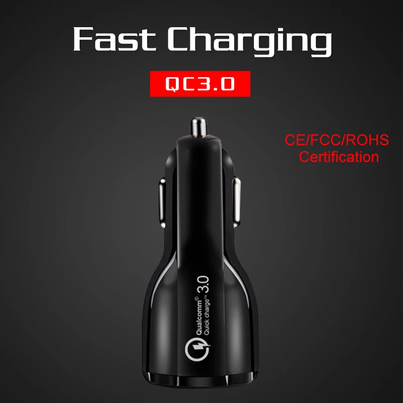 Автомобильное зарядное устройство Quick QC3.0 с двумя usb портами для быстрой зарядки