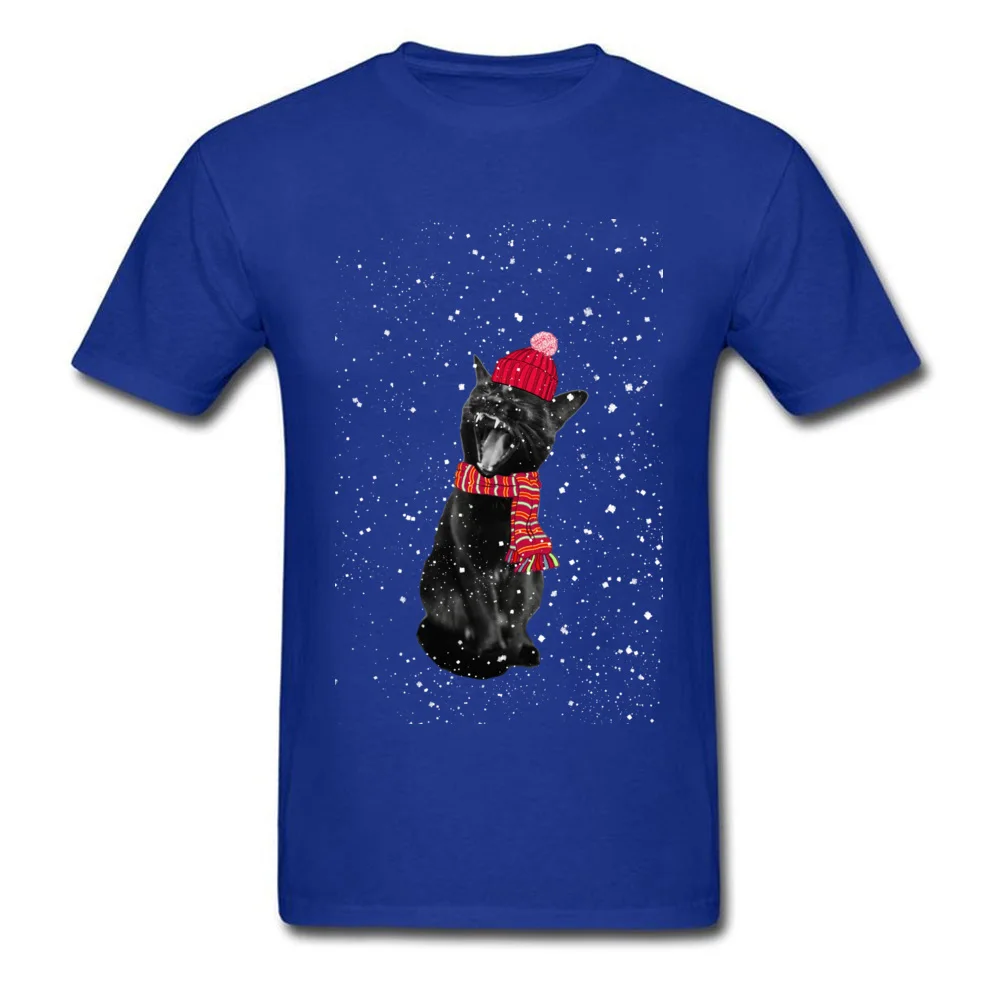 Рождественская футболка Мужская с черной кошкой новинка 2018 Подарочная одежда