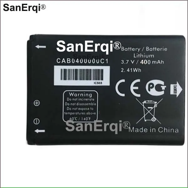 Аккумулятор на 400 мА · ч для Alcatel OT1035D CAB0400000C1 OT 1035D 1016D 1052D One Touch 232 1013X|Аккумуляторы
