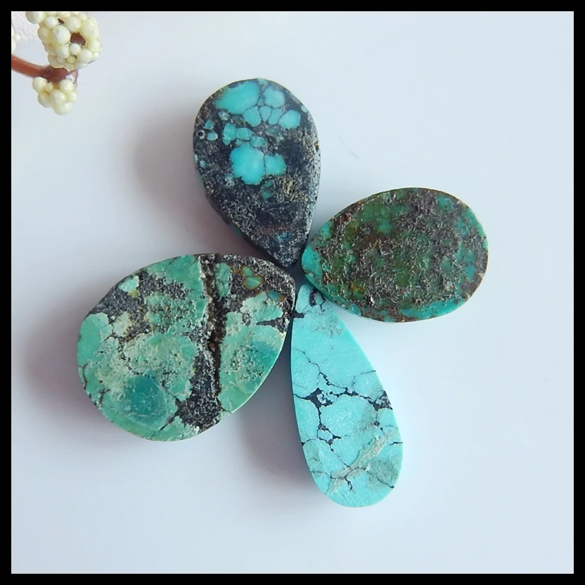 Натуральные полудрагоценные камни, ювелирные аксессуары 5 шт. бирюзовые кабошоны, 22x16x4 мм, 18x12x4 мм, 6 г