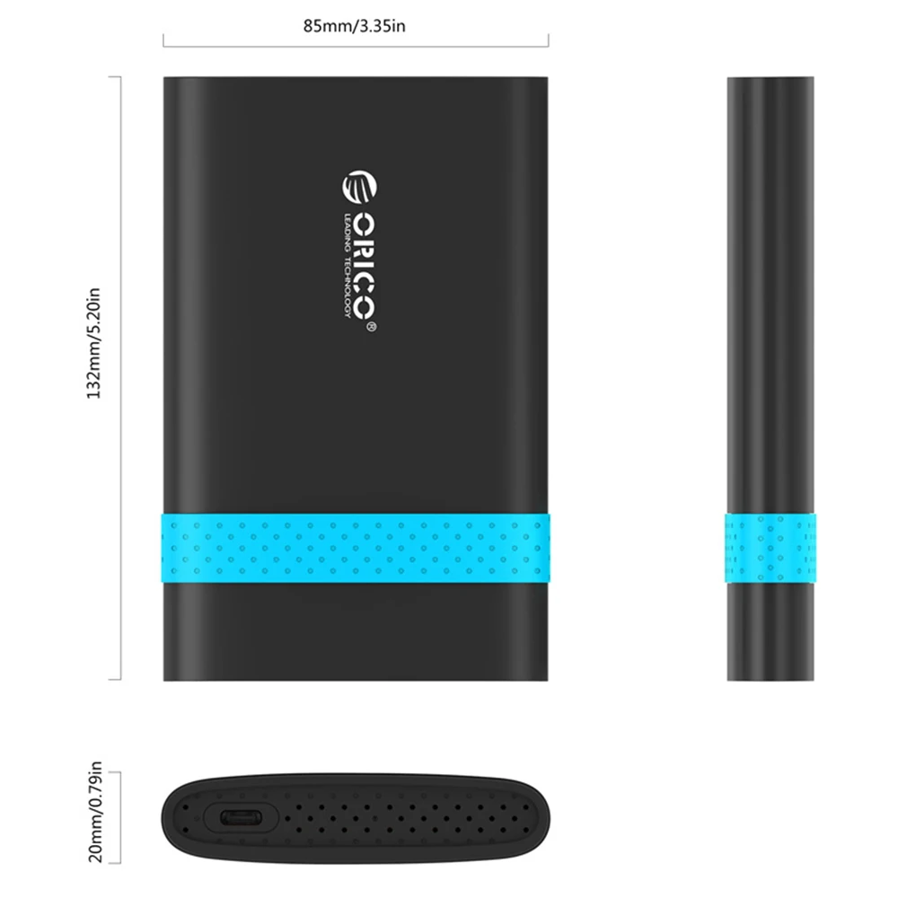 ORICO 2538U3 2,5 дюймов без инструмента USB3.0 корпус жесткого диска USB3.0 A к Micro B SATA 2 ТБ HDD корпус высокоскоростной передачи резервного копирования коробка