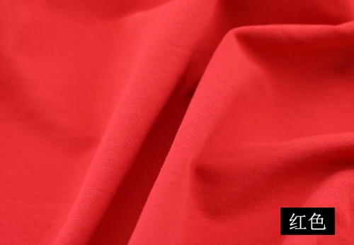 Red 40S хлопок стрейч трикотажная махровая ткань летний свитер футболка толстовка ткань - Цвет: Red