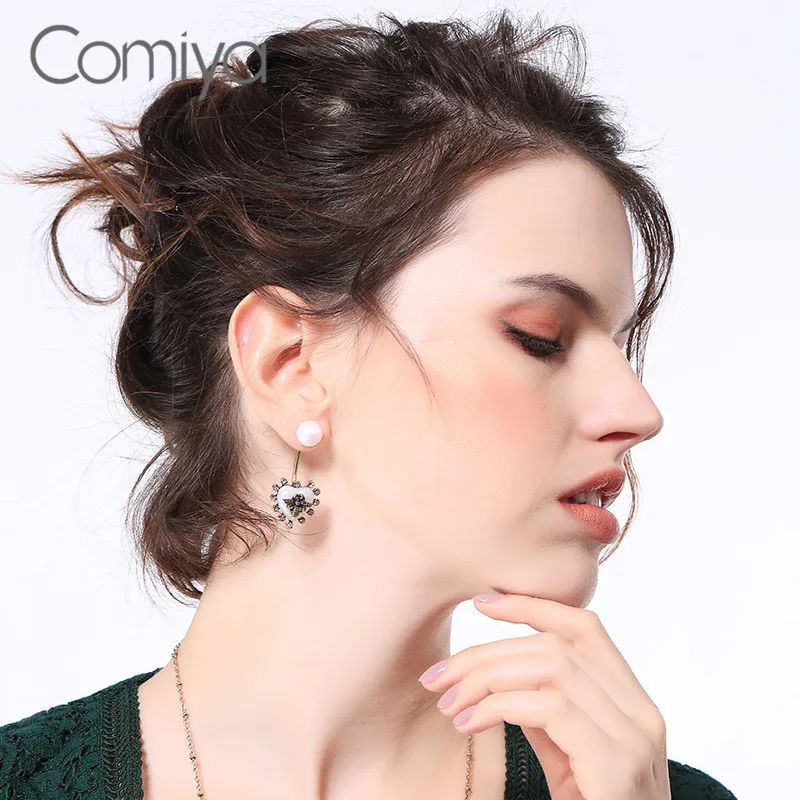 Comiya мотаться серьги акриловая жемчужина смолы насекомых Мода цинковый сплав