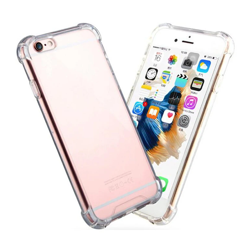Прозрачный тонкий Чехол Shock Tech для Iphone XS XR 8 6 S ударопрочный гибкий мягкий гелевый