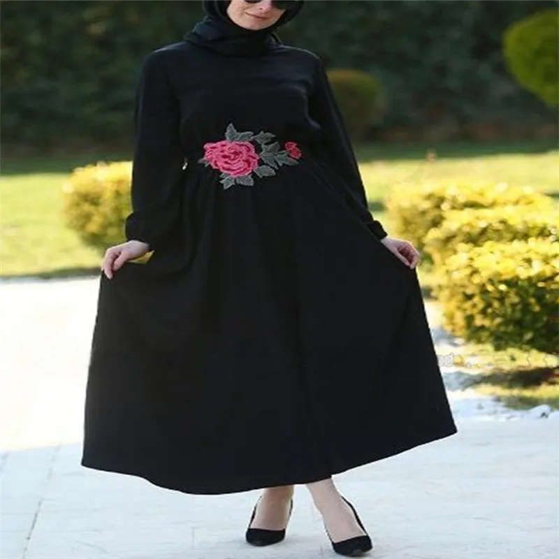 Новый стиль мусульманское Весна Лето Свободное платье с длинным рукавом