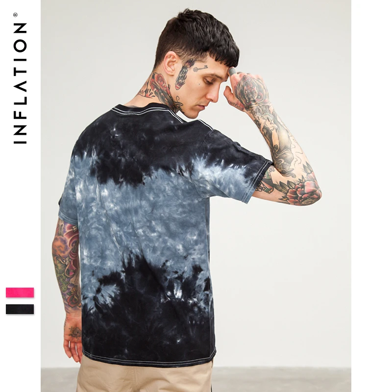 Инфляции 2018 новые летние Мода o образным вырезом Tie dye футболка человек пары