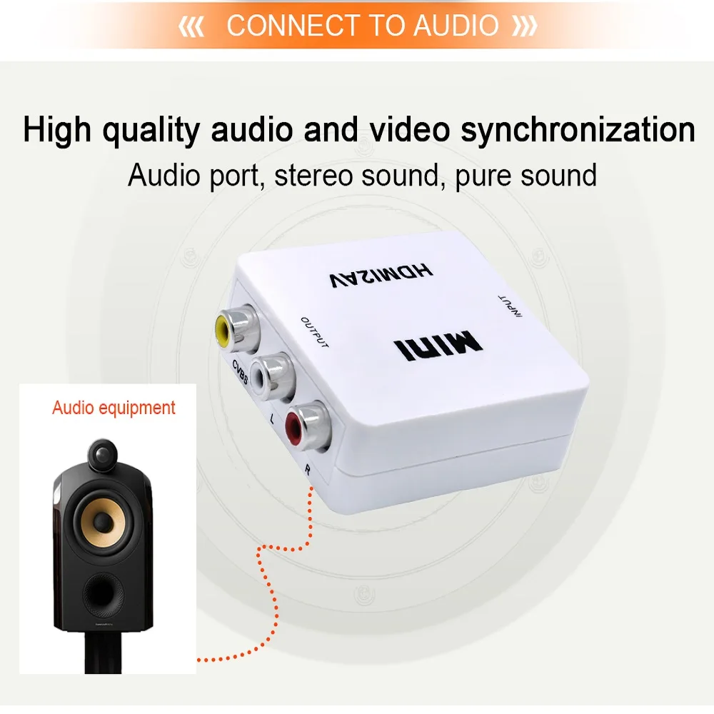 TISHRIC Новый мини HDMI2AV HDMI К AV скейлер композитный HD видео конвертер адаптер Коробка