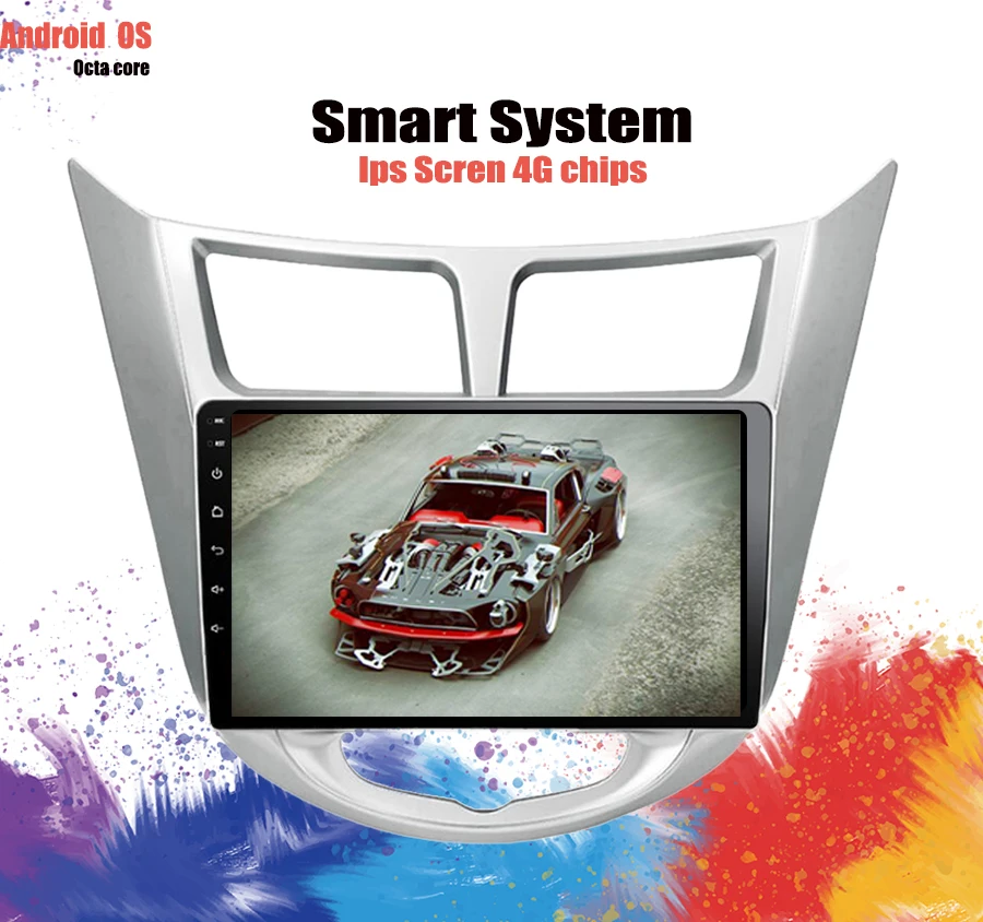 Автомобильный DVD плеер с GPS Навигатором 10 1 дюйма Android 0 2 din для Solaris Verna Accent gps