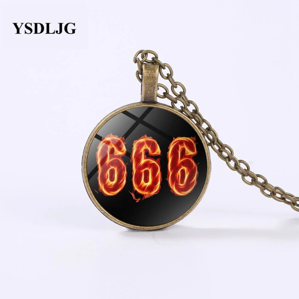 Эзотерическое ожерелье YSDLJG-сатанинный красный 666 жгучий сатана Люцифер сатанин