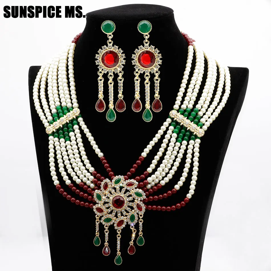 Ювелирный Комплект из колье и серёг с жемчугом|flower jewelry set|nigeria beadsearrings necklace |