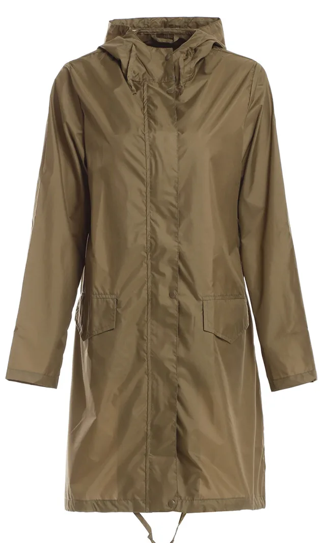 Olive green Длинный тонкий плащ для женщин и мужчин, водонепроницаемый капюшон, светильник, дождевик, пончо, куртка, плащ для женщин, Chubasqueros Impermeables Mujer - Цвет: Olive green