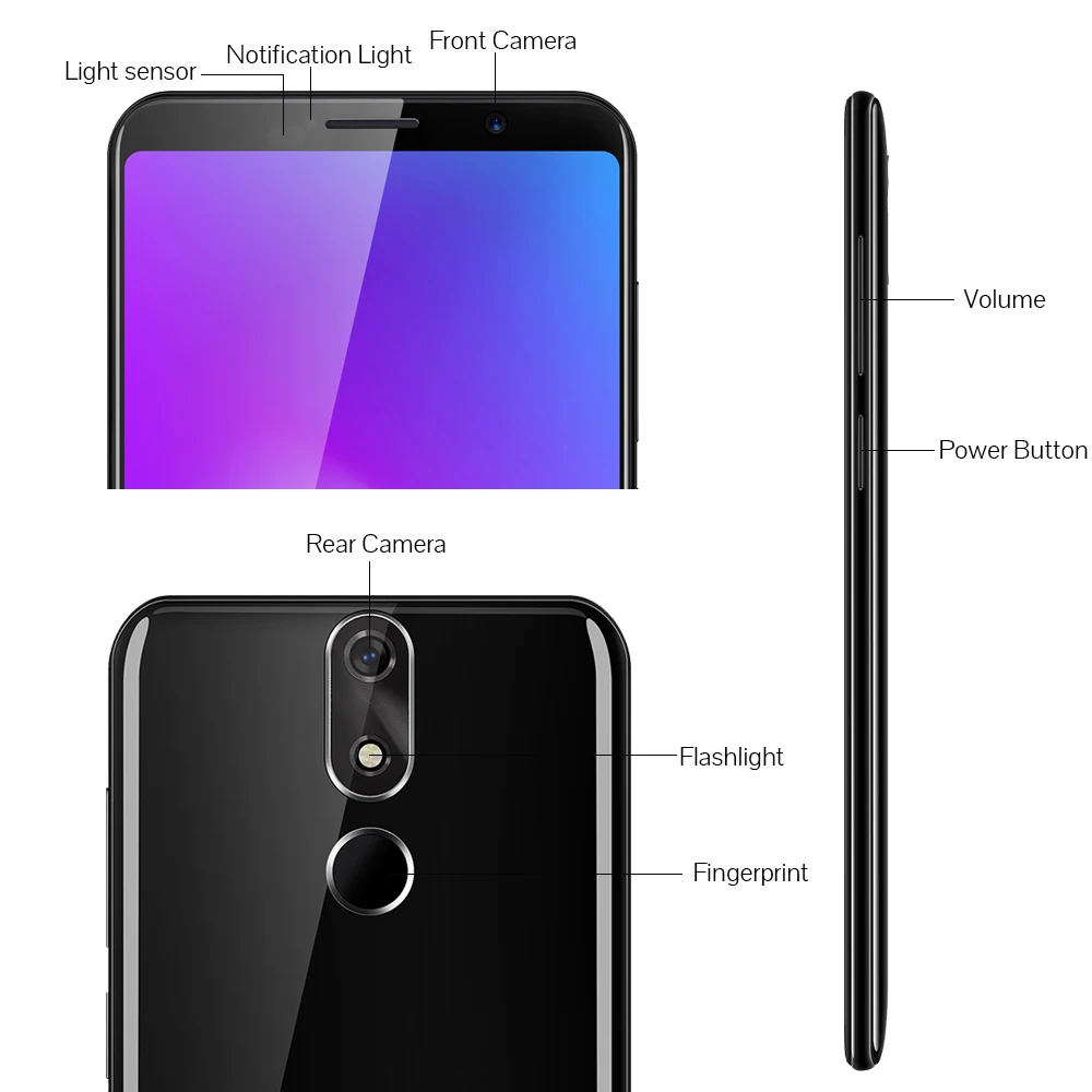 Cubot Power Helio P23 Octa Core 6 ГБ+128 Гб 6000 мАч Большая Батарея Оригинальная Google Android 8,1 5,9" FHD+экран смартфона 16.0MP 6P объектив телефо