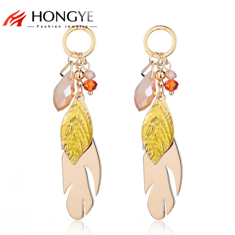 Женские серьги с эмалью HONGYE черные и желтые крупные кисточки из полимера
