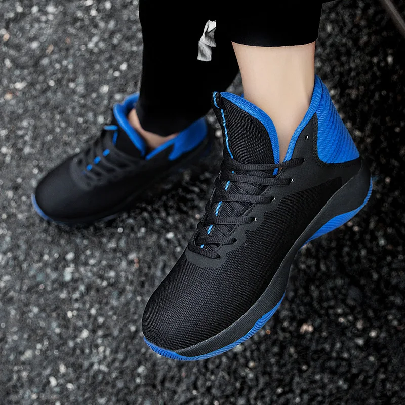 Мужские баскетбольные кроссовки с высоким берцем сетчатые ботинки в стиле ретро