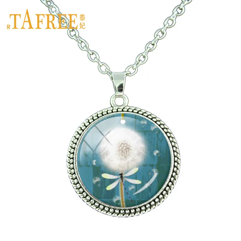TAFREE Time драгоценные камни Одуванчик кулон ожерелье семена одуванчика Длинная