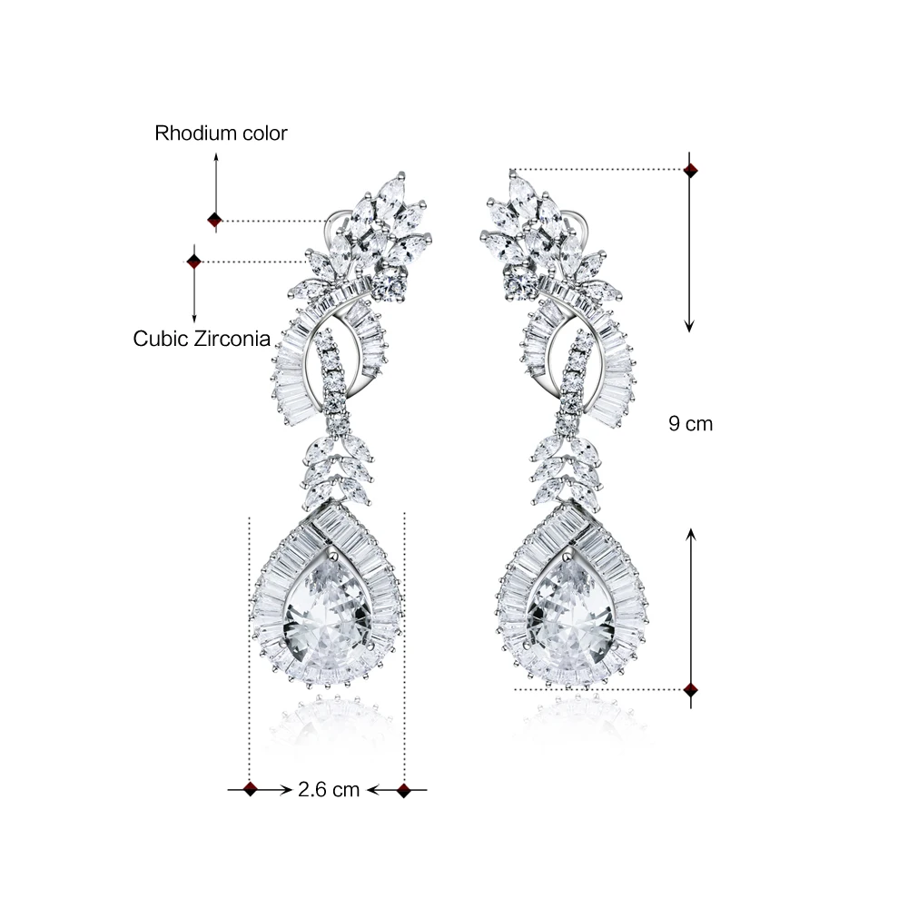 Beautiful Very big TearDrop Earrings for Party Jewelry Luxury Large Stones Jewellery Water Drop Earring for Women