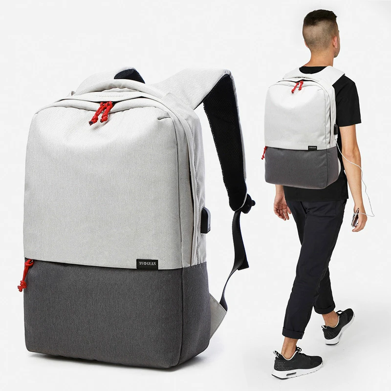 DAYGOS Men Backpack Canvas Traveling Bag 15.6 Laptop Computer Bags Waterproof USB Charging School Rugzak For Teenage|school rugzak|charging