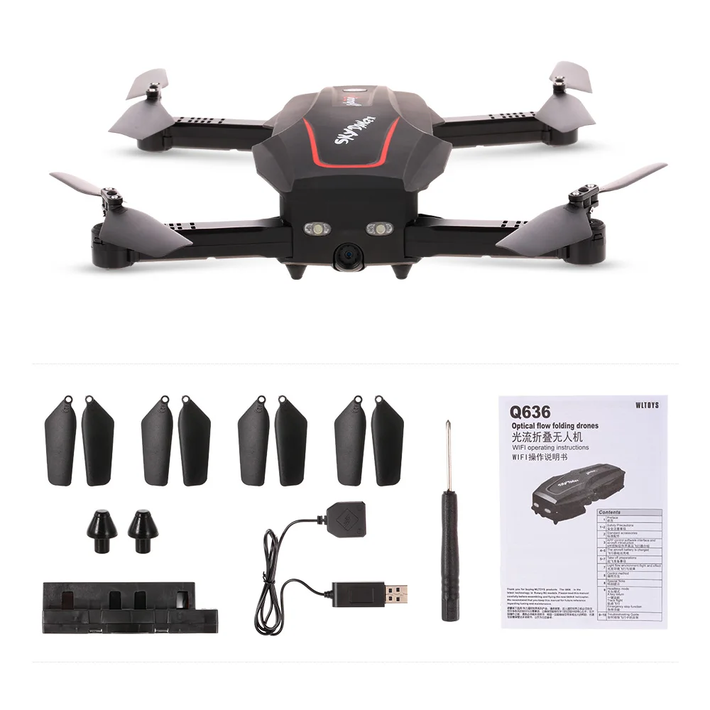 RC Дрон с камерой Q636 720P Wifi FPV складной оптическое позиционирование потока высота