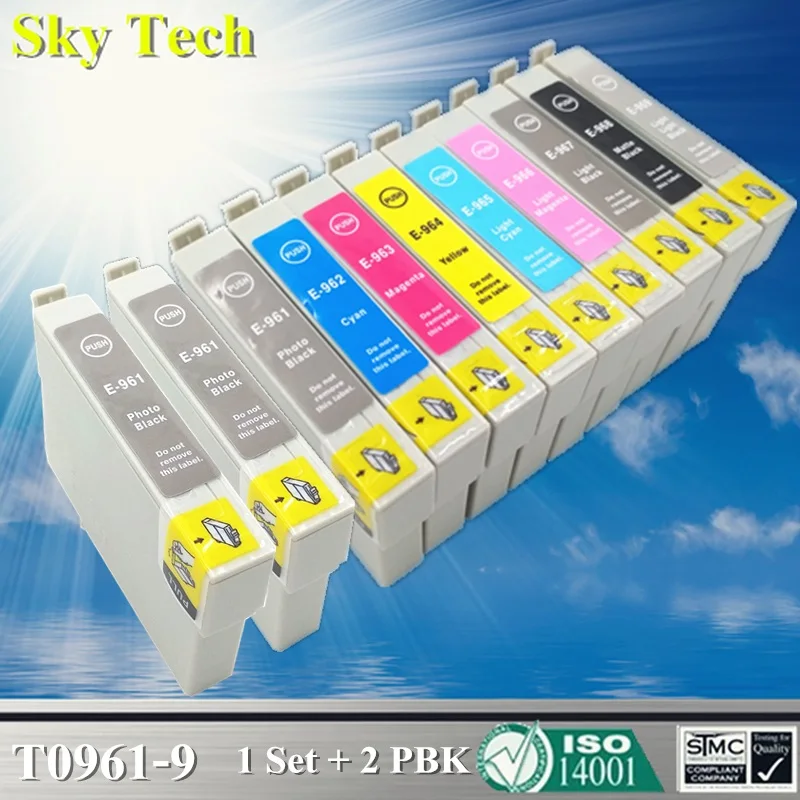 Качественные совместимые чернильные картриджи для T0961 T0969 Epson Stylus Photo R2880.