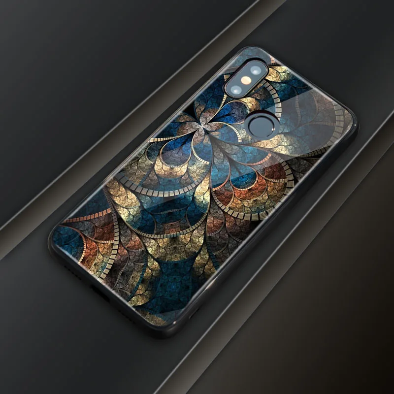 BLK-4 Geruide для Xiao mi 8 mi 8 mi 8 se Роскошные DIY персонализированные custo mi zed name фото печать картина закаленное стекло чехол для телефона - Цвет: BLK-4