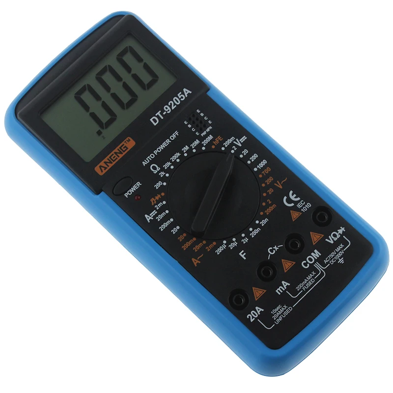 ANENG DT9205A AC/DC ЖК-дисплей Профессиональный электрический ручной тестер метр Цифровой мультиметр Multimetro Амперметр мультитестер