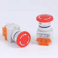 1pcs stop switch red mushroom push button nonc 660v 10a lay37 11zs lift elevator latching self lock switch equipment