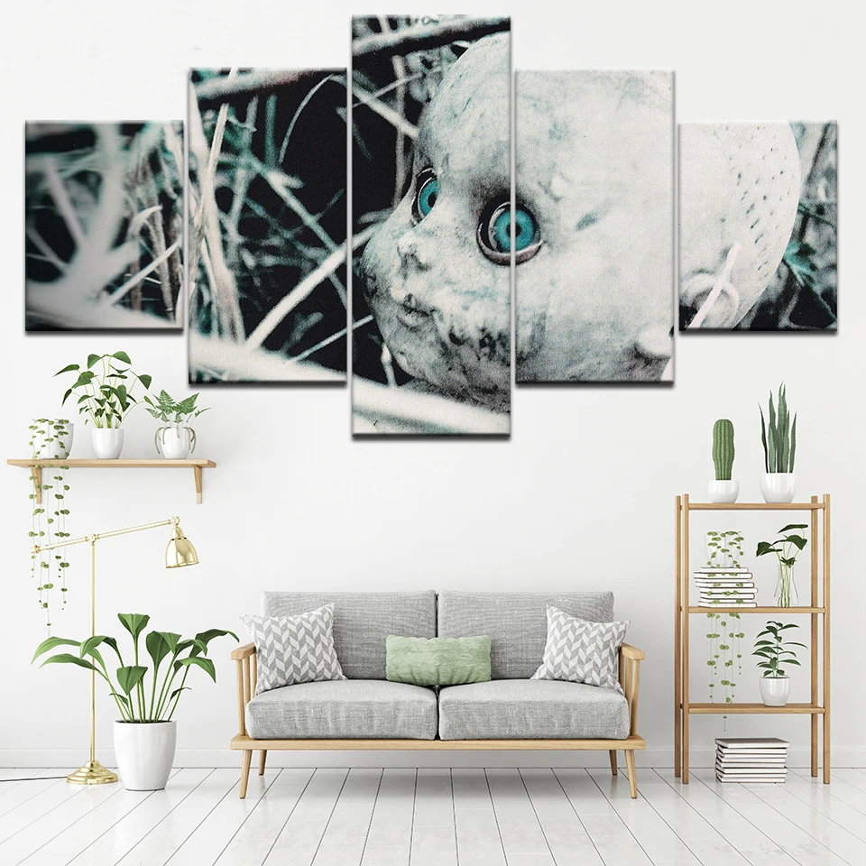 Модульные картины на холсте 5 панелей детская ужасная маска печатный плакат