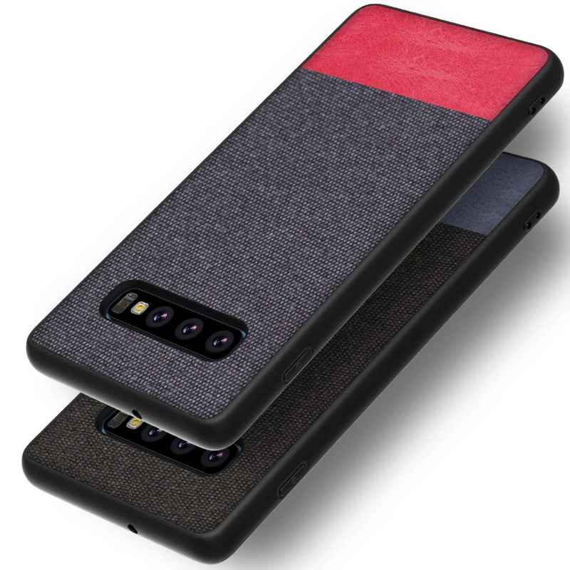 For Samsung S10 Plus Case Soft Silicon Edge Bumper Luxury Cloth Galaxy S10E Fabric Textile Cotton |