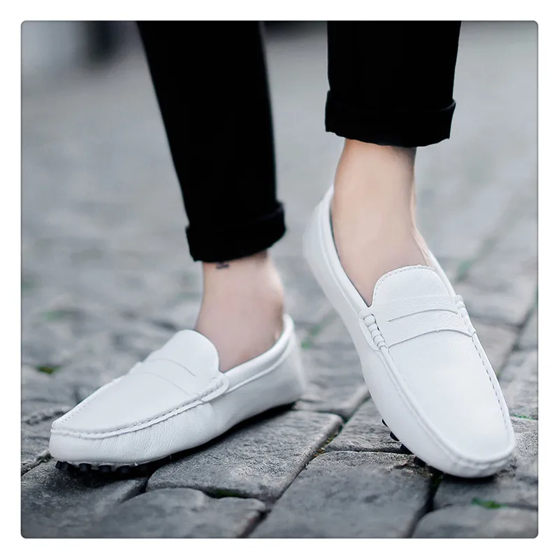 URBANFIND/мужская повседневная обувь; модная мужская обувь; мужские лоферы из натуральной кожи; Мокасины без шнуровки; мужская обувь на плоской подошве; размер 50