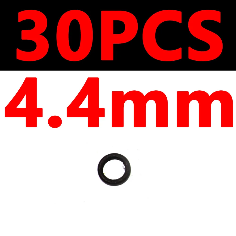 30PCS 4.4mm 30 шт. 5 размеров Boilie кольца приманки для ловли карпа плоские матовые черные мини-буровые Кольца Combi Rig Pop up Rig кольца для ловли карпа Аксессуары для рыбалки - Цвет: 30PCS 4.4mm