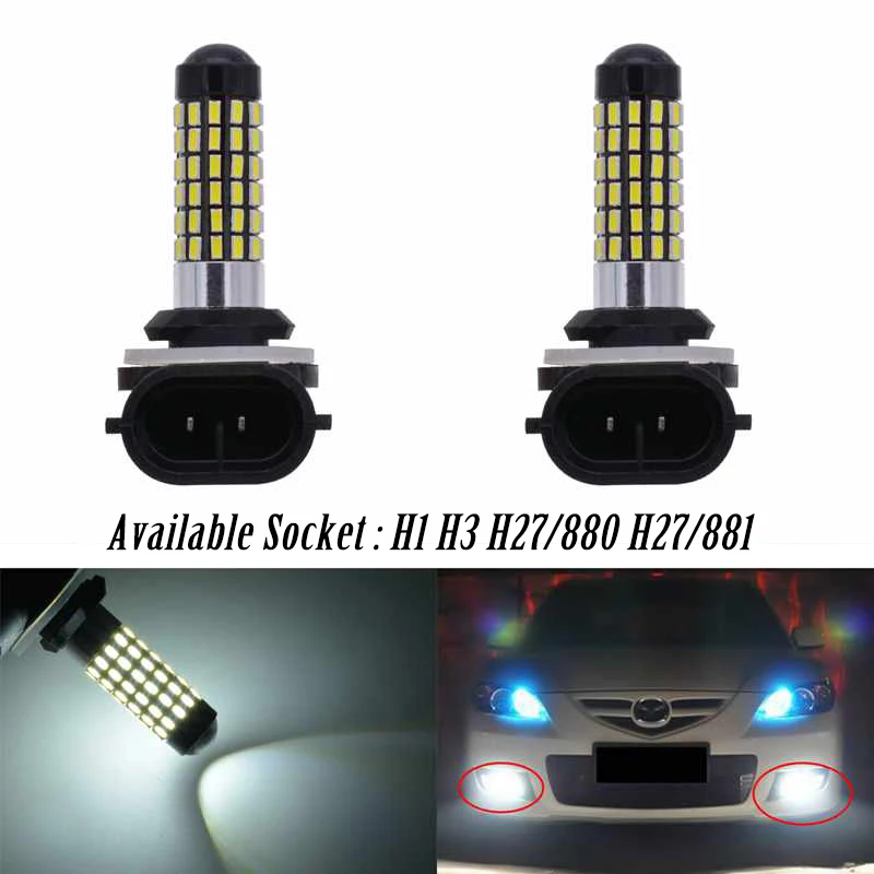 Светодиодные лампы H27 881 880 H1 H3 2 шт. светодиодные для автомобилей H27W/2 H27W2